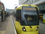 Chorlton Metrolink tram at Market Street in Manchester