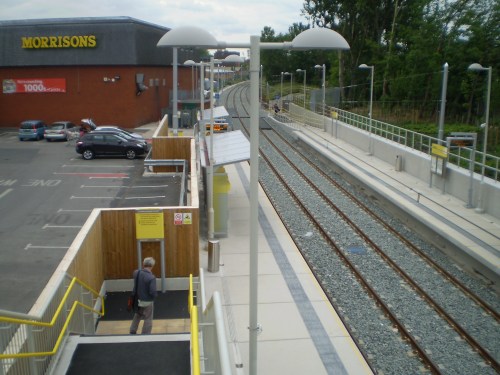 Chorlton Metrolink tram stop at Morrisons