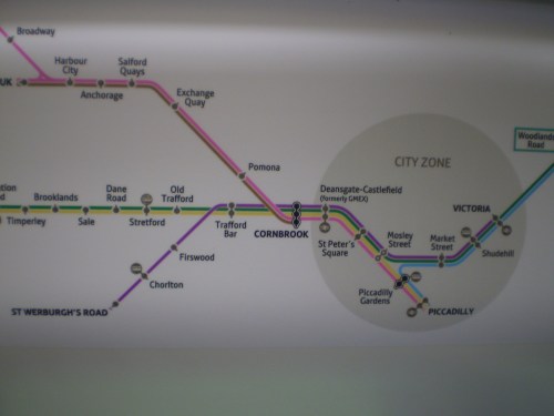 Metrolink tram map for Chorlton and Manchester