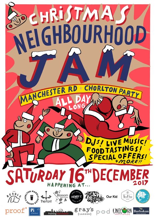 Chorlton's Manchester Road hosts Christmas Neighbourhood Jam on Saturday, 16 December 2017