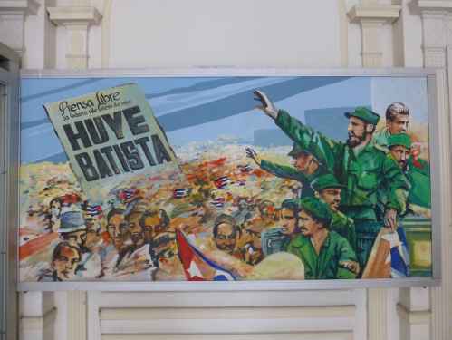 Fidel Castro, leader of Los Bardudos, at a Cuban liberation rally in 1959