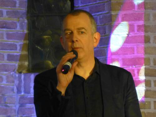 Manchester music legend Dave Haslam onstage in Chorlton