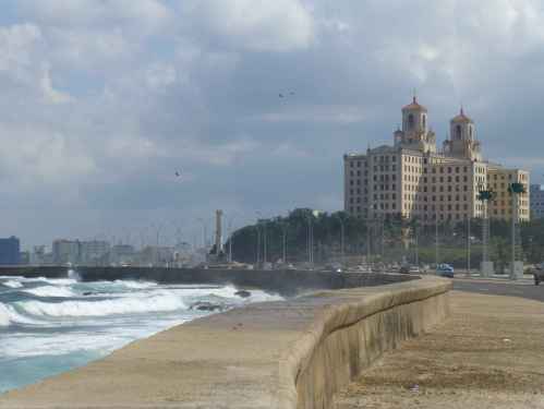 El Malecon in Havana leading up to Hotel Nacional de Cuba