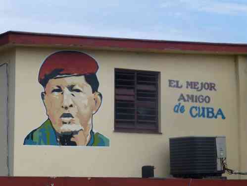 Hugo Chavez is Cuba's best friend, says this wall mural in Havana