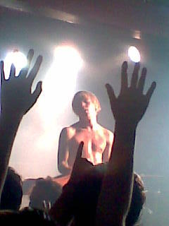 Cage the Elephant's lead singer Matt Shultz at Manchester Club Academy in 2008